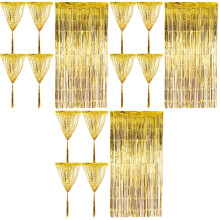 6St Lichtgewicht Pet Fringe Curtain Gouden Deurdecoratie Voor Feest