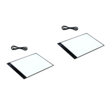 2St Zwarte LED Lichtbak A4 Copy Board Tekenbord Portable