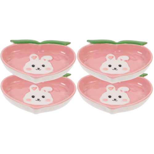 4St Compacte Keramische Dipschalen Roze Voor Sauzen En