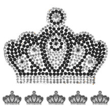 6St Bling Iron-on Kroon Stickers Zwart Resin En Rugzakken