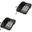 2Pièces Téléphone Fixe Bureau Noir PVC Métal Identification Appels 1