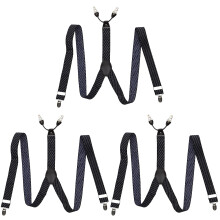 3St Heavy Duty Zwarte Elastische Suspenders Pak En Jeans