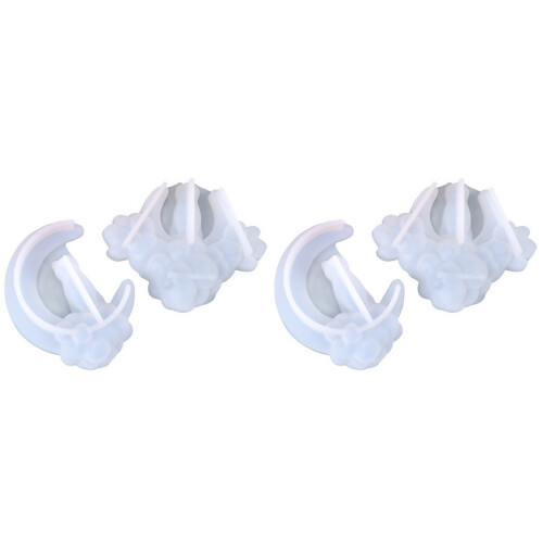 4Pièces Moule Résine Époxy Chat Lune Silicone Pour