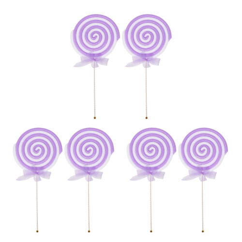 6Pièces Props Créatifs Sucettes Violet Pour Enfants Décor De