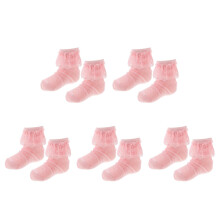 5St Babykatoen Roze Mesh Zachte Cuff