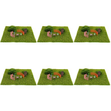 6Sets Kleine Groene Sierlandschap Set Met Namaak En Gras