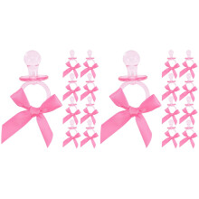 40St Roze Babyfopspeen Met Strik Babyshower Gastgeschenk En Decoratie