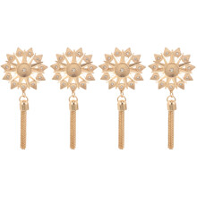4St Fijne Metalen Tassel Bag Hanger Met Strass En Goudkleurige Look