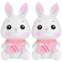 2St Multifunctionele Kinder Spaarpot, Cartoon Bunny Muntbox, Vinyl
