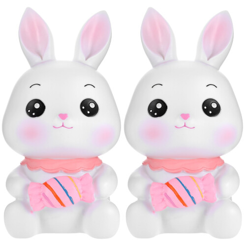 2St Multifunctionele Kinder Spaarpot, Cartoon Bunny Muntbox, Vinyl