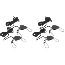 4St Zwart Grow Light Touwen Met Metalen En Verstelbare Hangers