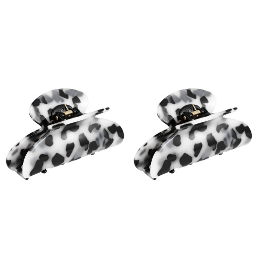 2St Praktische Haarclip Acryl Wit Retro Haaraccessoire