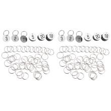 100St Duurzame ABS Plastic Ronde Nummer Tags Met Sleutelring