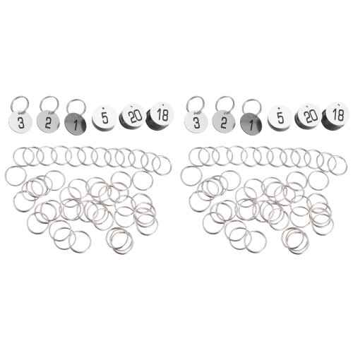 100St Duurzame ABS Plastic Ronde Nummer Tags Met Sleutelring