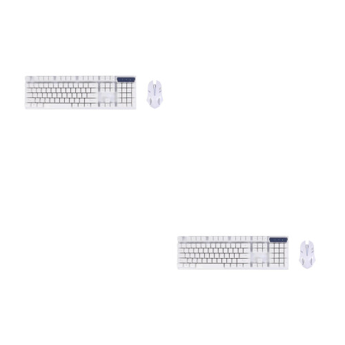 2Sets Rgb Verlicht Wit Keyboard Mouse Combo Ergonomisch En