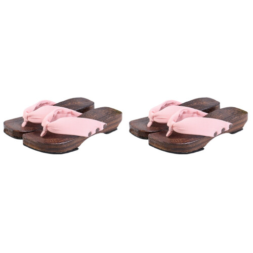 2Paren Stijlvolle Roze Clogs Platte Zool Comfortabele Dames Slippers