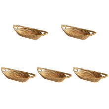 5St Woven Gele Brood- En Fruitmand, Stevige Rattan Opberger