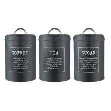 6St Metalen Opbergblikken Grijs Voor Thee Koffie