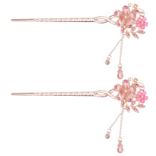2St Vintage Dubbele Haarpennen Met Kwast Chignon Haarstokjes