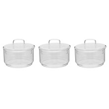 3St Stapelbare Schaaltjes Transparant Voor Salade En Fruit