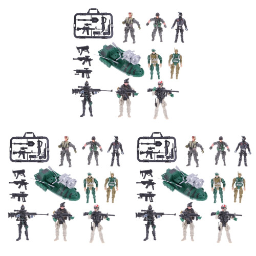 3Sets Plastic Soldaat Figuren Sets Decoratieve Kinderspeelgoed
