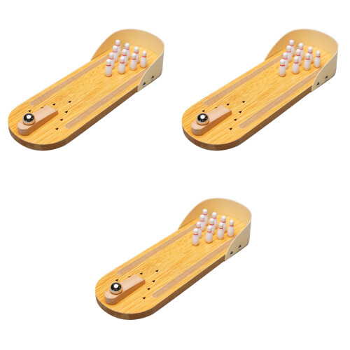 3St Mini Bowling Set Lichtbruin Voor School En Ontspanning