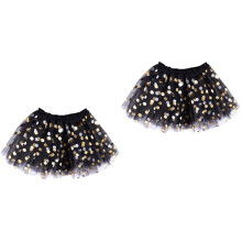 2St Zwarte Pailletten Tutu , Comfortabele Tule