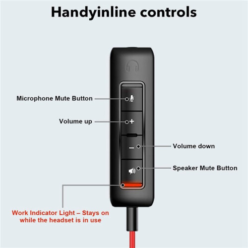 Fone de Ouvido USB com Microfone para PC, Computador e Laptop, com Conector de 3,5 mm e Microfone com Cancelamento de Ruído para Uso Doméstico. 1