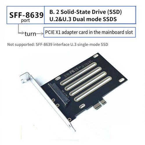 SFF-8639 U.2 U.3 Till PCIE 3.0 4.0 X1 Adapter Card Adapter Moderkortsplats PCIEX1 Multi-Function Adapter Module 2