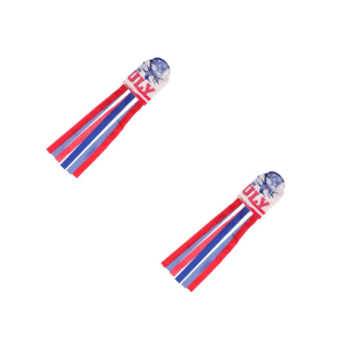 2Pièces Décoration Jardin Bleu Polyester Vent Indicateur Extérieur 1