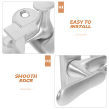 2Pièces Coulissant Acier Inox Pour Porte Fenêtre Argent