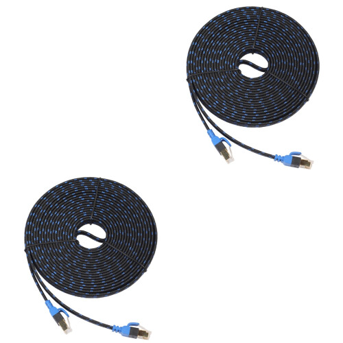 2Pièces Cable Réseau Ethernet Cat7 Noir Durable Connecteur Or 1