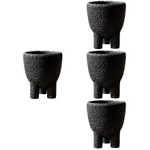 4Pièces Cache-Pots Décoratifs Trépied Noir Compact Usage Intérieur