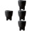 4Pièces Cache-Pots Décoratifs Trépied Noir Compact Usage Intérieur 1