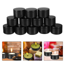 3Boîtes À Bougies En Aluminium Noires, Parfaites Pour DIY Stockage
