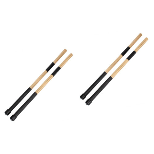 2Pièces Brosse Batterie Bois Bambou Noire Usage Musical 2