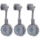 3Pièces Support Douche Réglable Gris Pour Murs Lisses 4