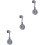 3Pièces Support Douche Réglable Gris Pour Murs Lisses 5