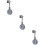 3Pièces Support Douche Réglable Gris Pour Murs Lisses 9