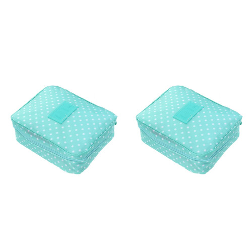 2Pièces Sac Cosmétique Vert, Résistant, Idéal Pour Voyage 1
