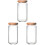 3Pièces Verre Couvercle Bois Étanche Aliments 2