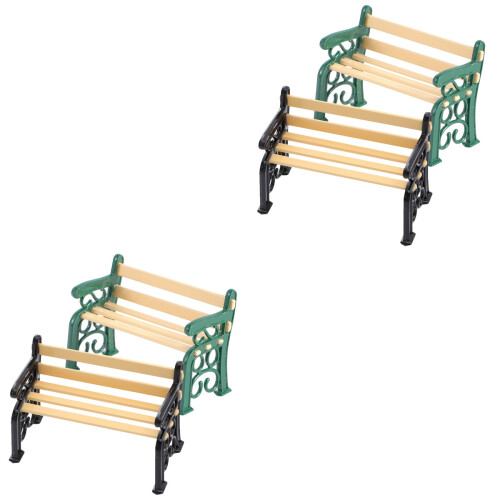 4Pièces Mini Banc Assorti Miniature Jouet Déco 1