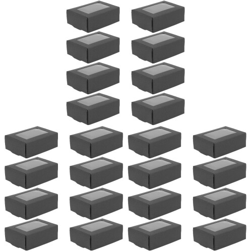 90Pièces Boîtes Carrées Noires En Papier Kraft Pour