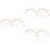 6Pièces Métal Rose Gold Légers Pour 5