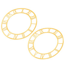 2St Zelfklevende Gouden Spiegelklok Muurstickers Roman Numeralen