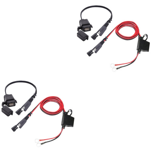 2St Motor Sae USB Adapter Universeel Zwart ABS Oplaadkabel