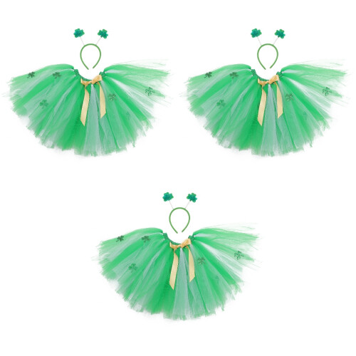 3Sets Tutu En Haarband St Patrick's