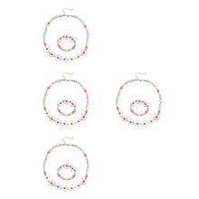 4Sets Sieradenset Bloem En Kralen Kleurrijke Set