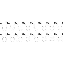 16St Pompom Haar Hoepels Zwart Haardecoratie Voor Feestjes