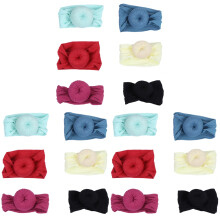 18St Infant Donut Ball Haarband Babymutsje Elastisch Assortie Kleuren